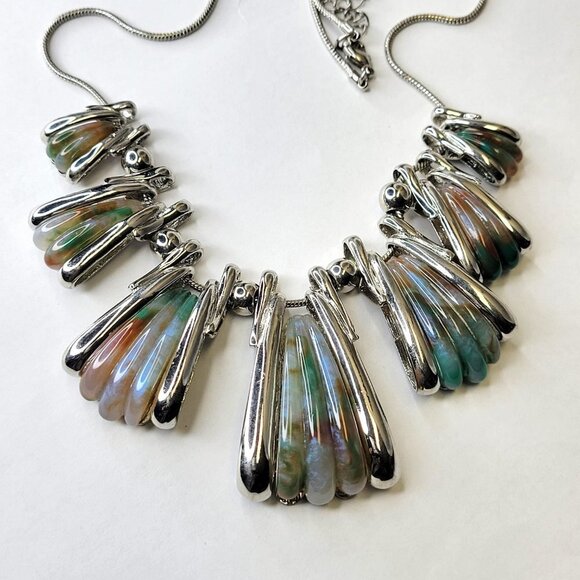 Colourful Bib Statement Necklace - Picture 3 of 16